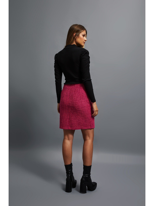 Moodo Tweed stílusú szoknya rózsaszín Moodo