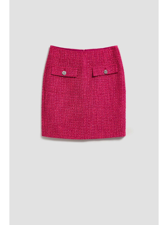 Moodo Tweed stílusú szoknya rózsaszín Moodo
