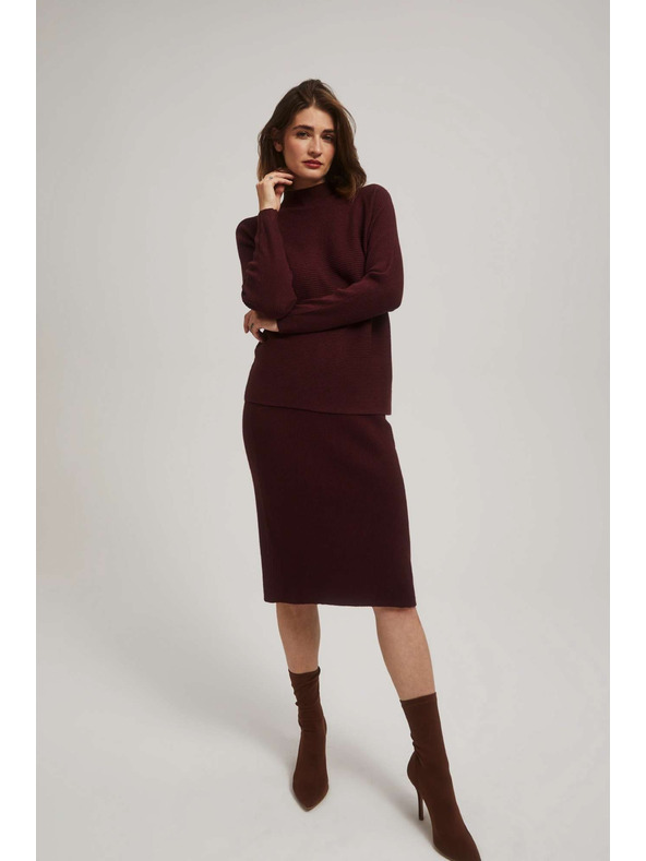 Moodo Karcsúsított kötött szoknya gesztenyebarna Moodo