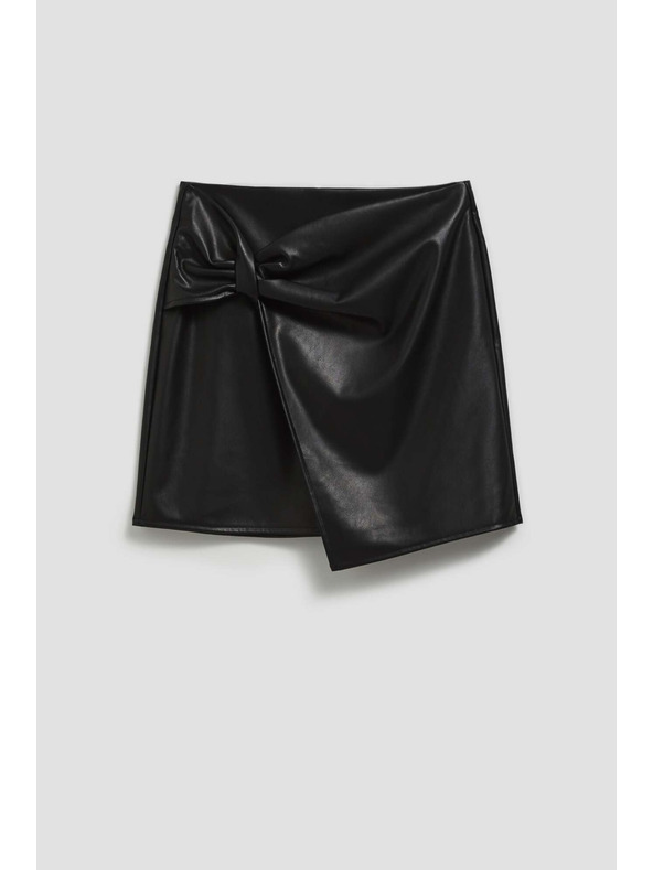 Moodo A-vonalú szoknya bőrutánzattal fekete Moodo