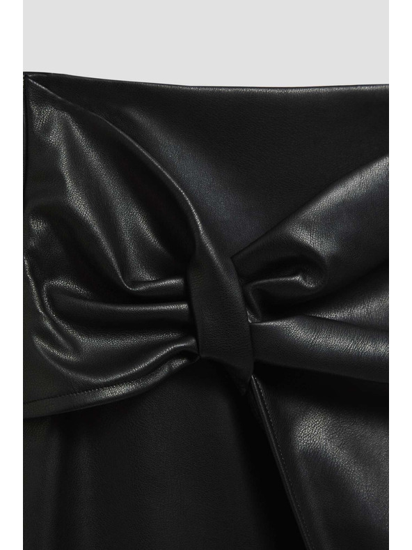 Moodo A-vonalú szoknya bőrutánzattal fekete Moodo