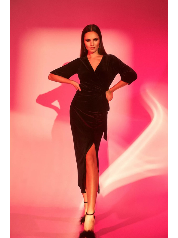 Moodo Bársony szoknya oldalsó hasítékkal Moodo