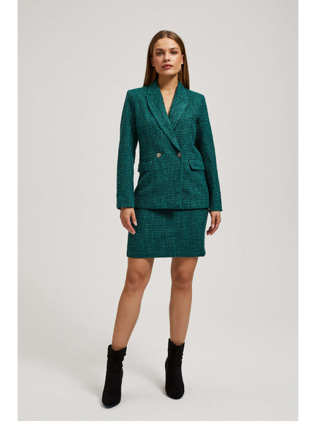 Moodo Tweed stílusú szoknya díszgombokkal smaragdzöld Moodo