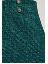 Moodo Tweed stílusú szoknya díszgombokkal smaragdzöld Moodo