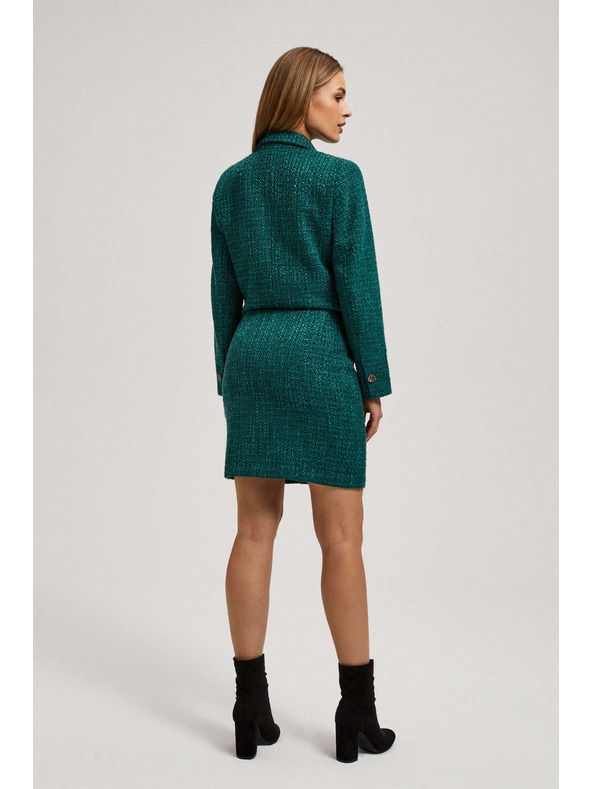 Moodo Tweed stílusú szoknya díszgombokkal smaragdzöld Moodo