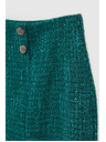 Moodo Tweed stílusú szoknya díszgombokkal smaragdzöld Moodo