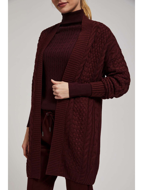 Moodo Hosszú kardigán gesztenyebarna Moodo