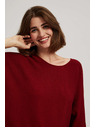 Moodo Denevér szabású pulóver bordó Moodo