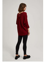 Moodo Denevér szabású pulóver bordó Moodo
