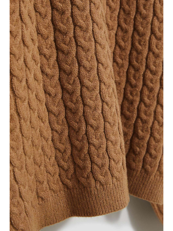 Moodo Garbó pulóver duzzadt ujjakkal sötét bézs Moodo