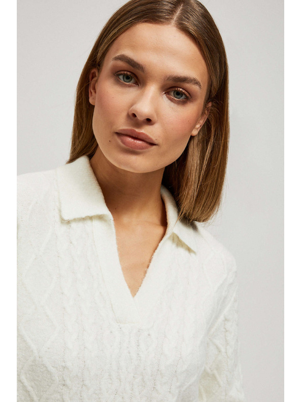 Moodo V-nyakú pulóver gallérral Moodo