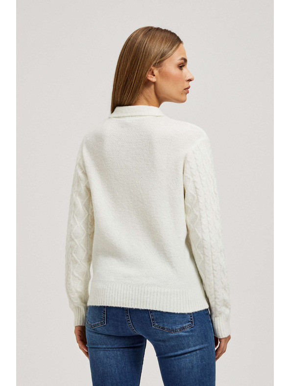 Moodo V-nyakú pulóver gallérral Moodo