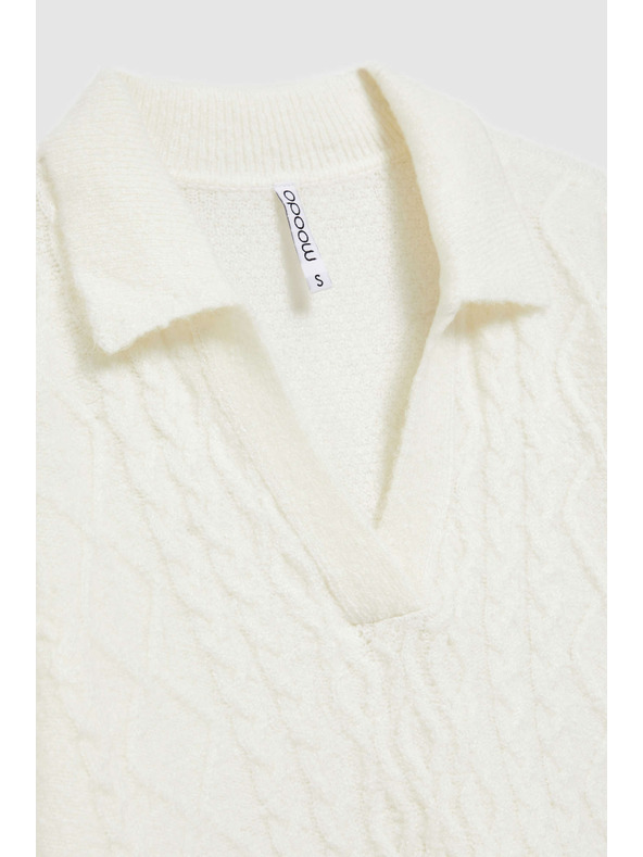 Moodo V-nyakú pulóver gallérral Moodo