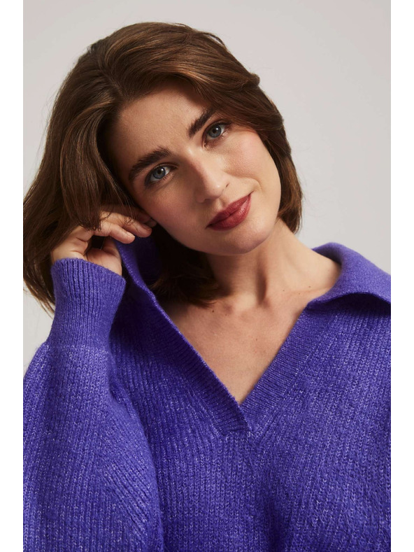 Moodo V-nyakú pulóver lila Moodo