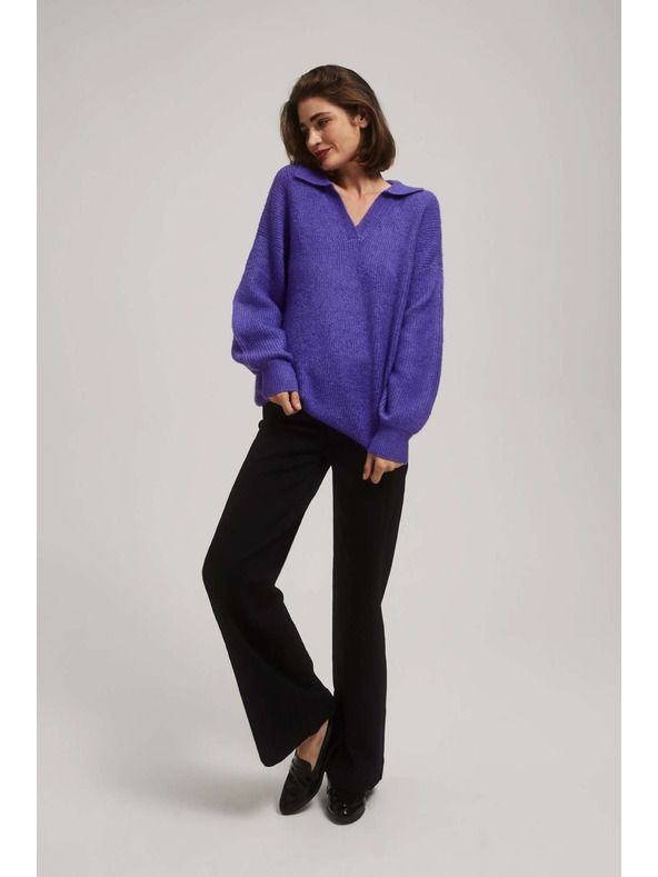 Moodo V-nyakú pulóver lila Moodo