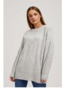Moodo Díszített kötött pulóver világosszürke Moodo