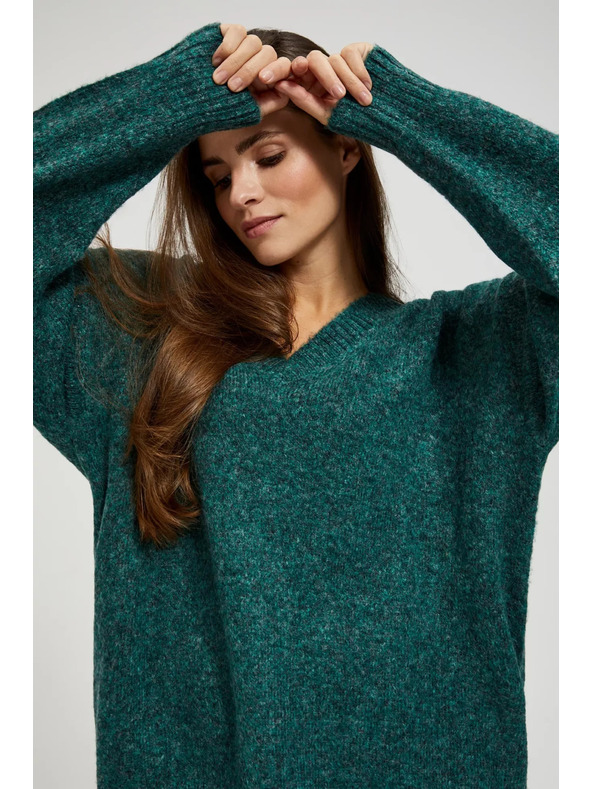 Moodo Moodo sima V-nyakú pulóver