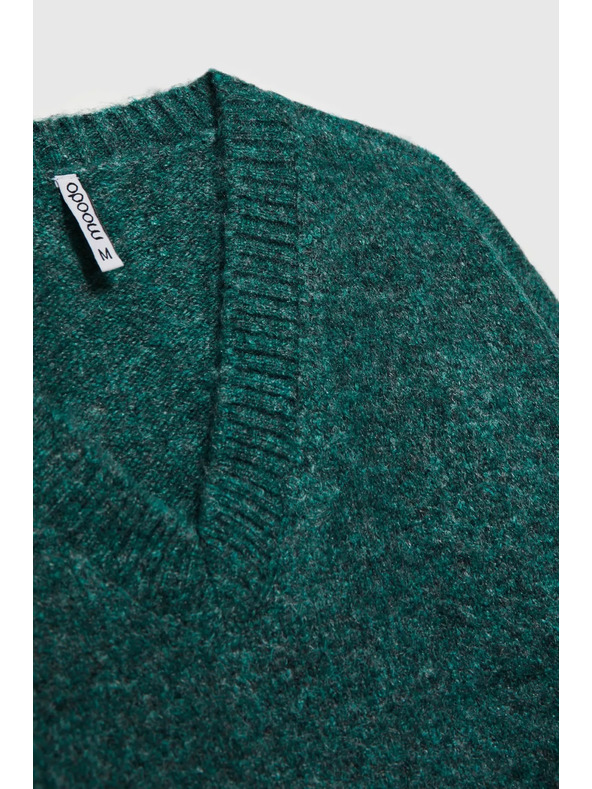 Moodo Moodo sima V-nyakú pulóver