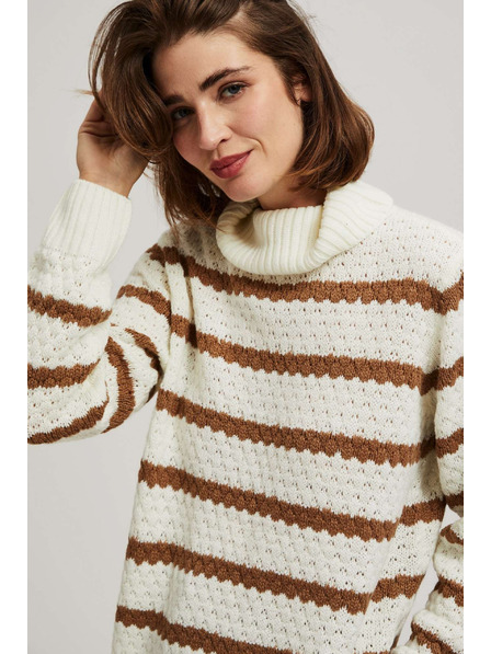 Moodo Moodo csíkos pulóver és nyak