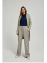 Moodo Moodo homokszínű hosszú kardigán zsebekkel