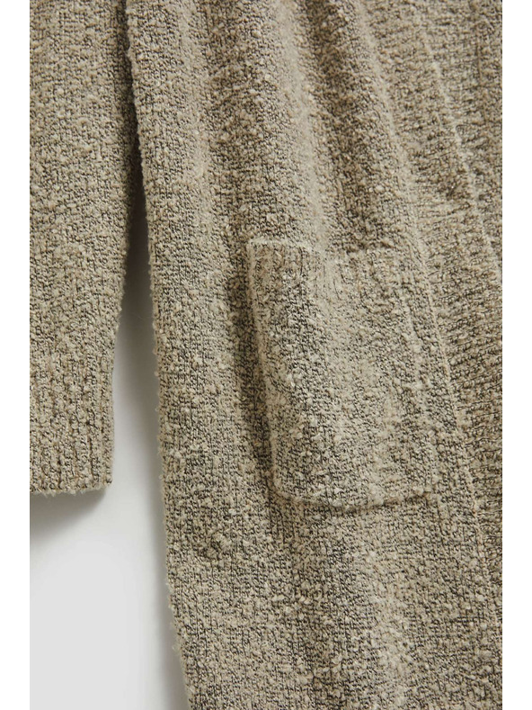 Moodo Moodo homokszínű hosszú kardigán zsebekkel