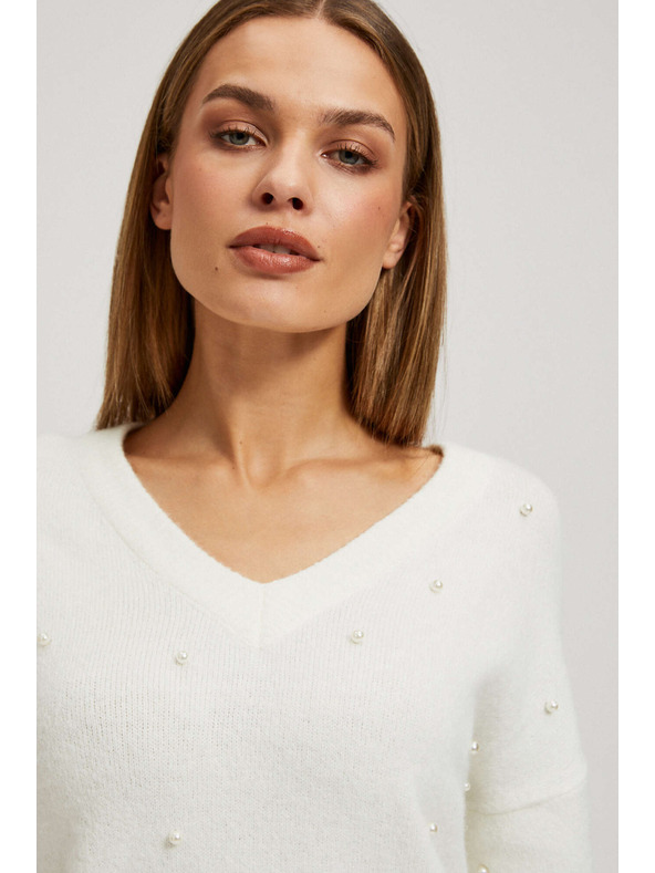 Moodo Moodo V-nyakú gyöngyös pulóver