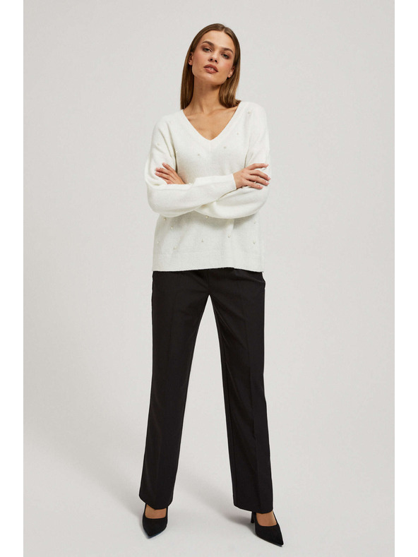 Moodo Moodo V-nyakú gyöngyös pulóver