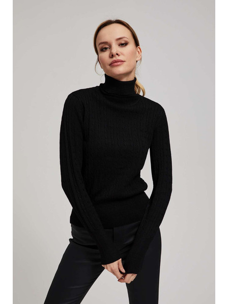 Moodo Moodo fekete vékony nyakú pulóver