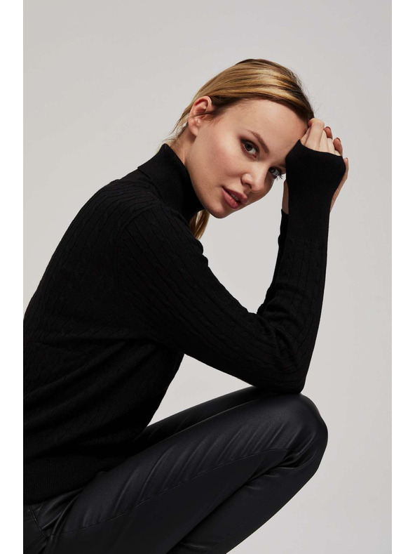 Moodo Moodo fekete vékony nyakú pulóver