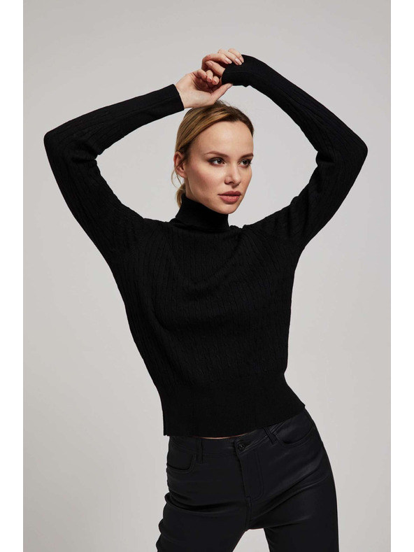 Moodo Moodo fekete vékony nyakú pulóver