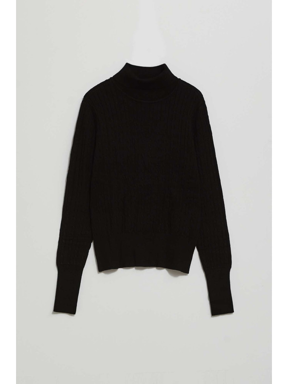Moodo Moodo fekete vékony nyakú pulóver