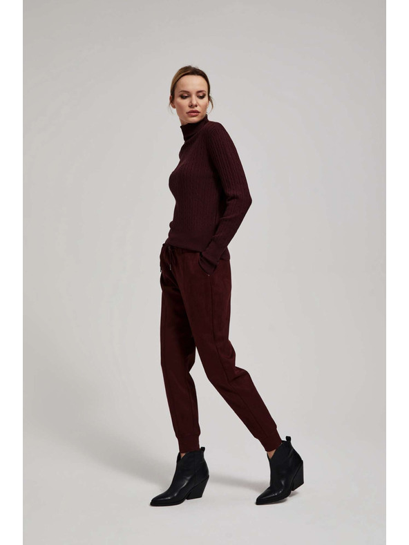 Moodo Moodo gesztenyebarna vékony nyakú pulóver