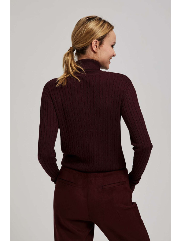 Moodo Moodo gesztenyebarna vékony nyakú pulóver