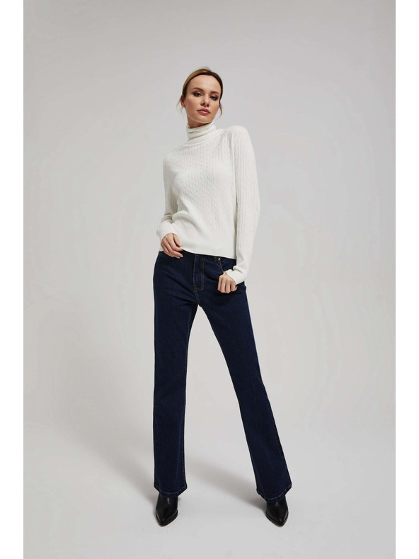 Moodo Moodo gyöngyházszínű vékony nyakú pulóver