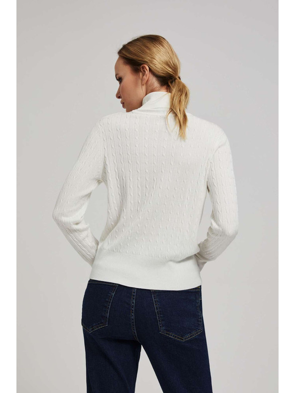 Moodo Moodo gyöngyházszínű vékony nyakú pulóver