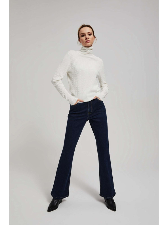 Moodo Moodo gyöngyházszínű vékony nyakú pulóver