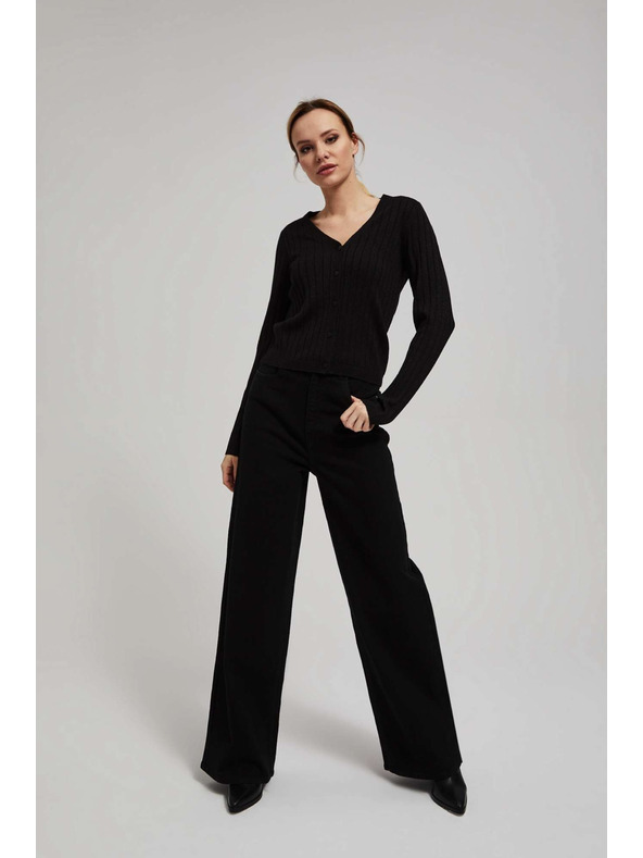 Moodo Moodo fekete fémes szállal díszített pulóver