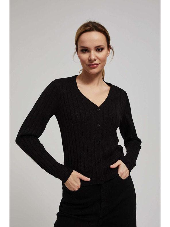 Moodo Moodo fekete fémes szállal díszített pulóver