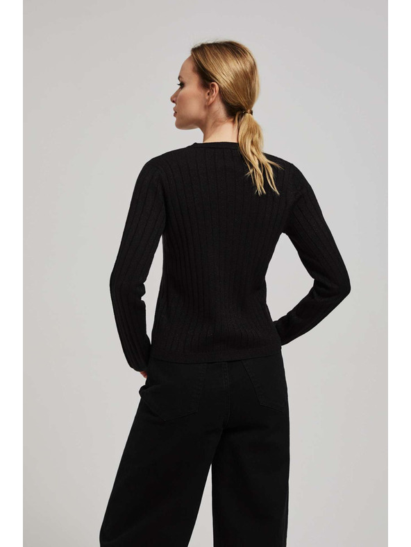 Moodo Moodo fekete fémes szállal díszített pulóver