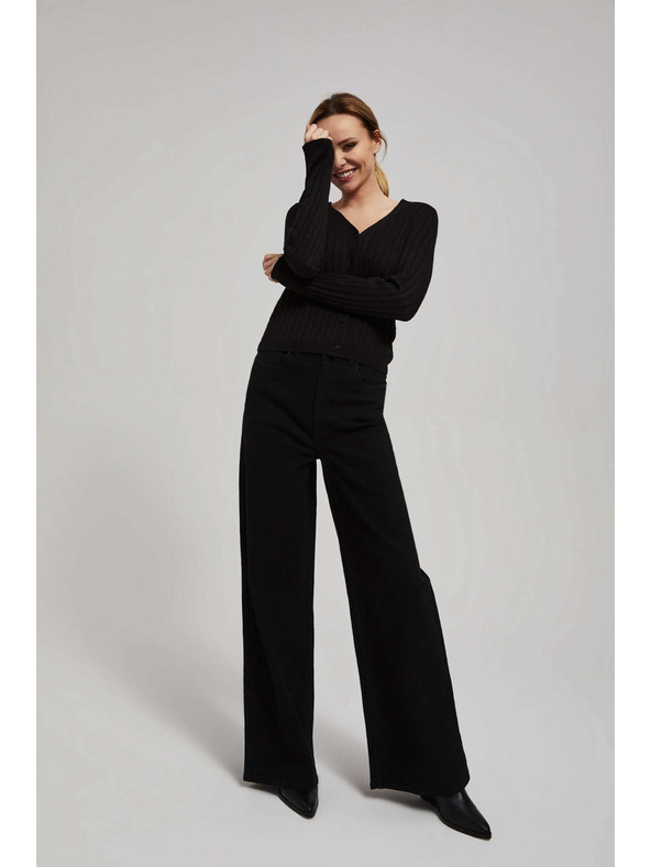 Moodo Moodo fekete fémes szállal díszített pulóver