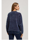 Moodo Moodo sötétkék díszkötéses pulóver