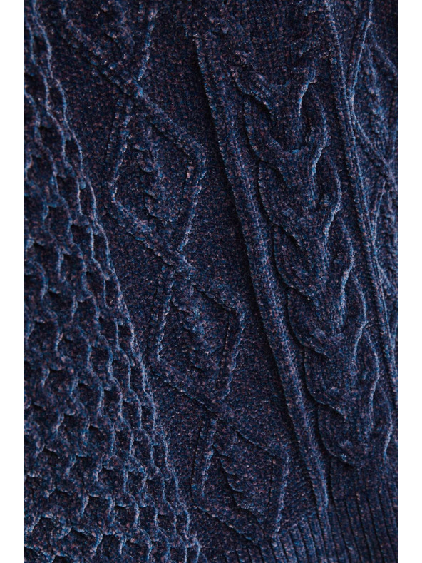 Moodo Moodo sötétkék díszkötéses pulóver