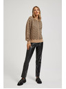 Moodo Moodo bézs-fekete csíkos pulóver