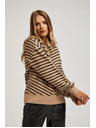 Moodo Moodo bézs-fekete csíkos pulóver