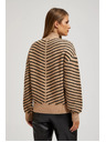 Moodo Moodo bézs-fekete csíkos pulóver