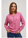 Moodo Moodo fukszia díszkötéses pulóver