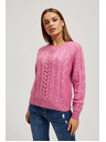Moodo Moodo fukszia díszkötéses pulóver