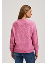 Moodo Moodo fukszia díszkötéses pulóver
