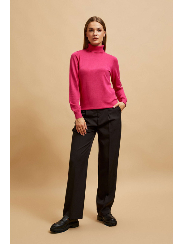 Moodo Moodo fukszia nyakú pulóver