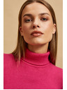 Moodo Moodo fukszia nyakú pulóver